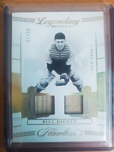 New Listing2020 FLAWLESS LEGENDARY MATERIALS BILL DICKEY DUAL PATCH GOLD 5/10 YANKEES HOF