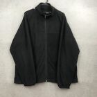 Reebok Sweater Adult Large Black Solid Full Zip Long Sleeve Mens 32579