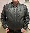 Vintage Phase 2 Men's XL Black Leather Quilted Jacket/Bomber Coat