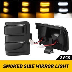 2/4X LED Switchback Side Flowing White/Amber Mirror Lights 08-16 for Ford F250 F
