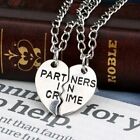 ⭐2pcs Partners in Crime Pendant Necklace Best Friend Friendship Couple Lover USA