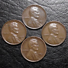 4 1930s Lincoln Cents, VF-XF 1930-S, 31, 31-D & 34-D