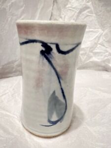 hand thrown pottery vase signed