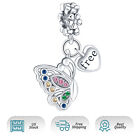Authentic 925 Sterling Silver Free Flying Butterfly Dangle For Charm Bracelets
