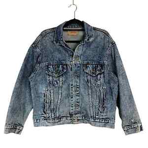 Vintage 80s Levis Mens Denim Trucker Jacket Sz L Blue Chore Work Cotton USA Made