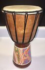 6in African Djembe Drum Hand-Carved Wood Goat-Skin Traditional African