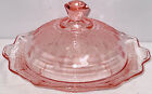 Anchor Hocking PRINCESS PINK BUTTER DISH W/COVER