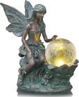New ListingTERESA'S COLLECTIONS Fairy Garden Statues with Solar Outdoor Light for Outdoor