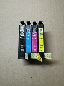 Epson Genuine Ink Cartridges 220 Standard Black, Cyan, Magenta & Yellow 4pk. NEW