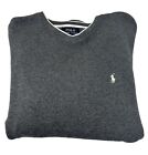 Polo Ralph Lauren Gray V Neck Sweater Men XL