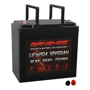 Banshee 12V 55Ah LiFePO4 Lithium Battery Rechargeable 3000 Deep Cycle