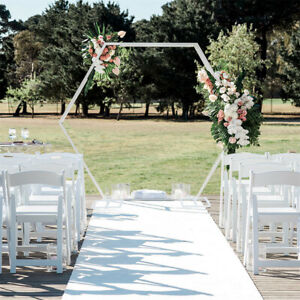 Garden Wedding Arch Flower Balloom Backdrop Stand Kit Hexagon Geometric Gateway