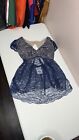 Dainty lacy blue top with an empire waist new with out tags sheer size large