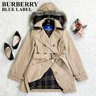 Burberry Blue Label Trench Coat with Belt Fur 2way Beige 38