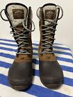 The North Face Boots Women 9 Brown Faux Fur Trim Lace Up Mid-Calf Winter Shoes