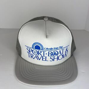 Colorado State Fair Sport Boat & Travel Show Grey Mesh SnapBack Trucker Hat 1987