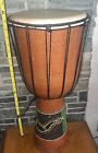 African Djembe  23 Inch Tall 10 Wide Hand Painted Drum Percussion