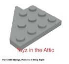 Lego 1x 3935 Light Gray Wedge, Plate 4 x 4 Wing Right Space Police II 6897