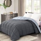 California King Comforter - Grey Lightweight Down Alternative Bed Comforter, ...