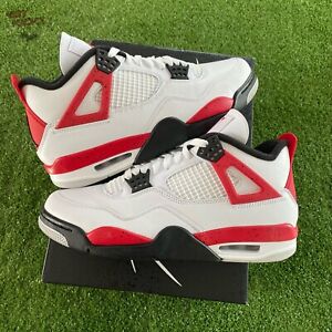 Air Jordan 4 Retro Red Cement White Black DH6927-161 Men Sneakers NEW