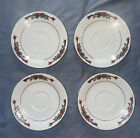 Fairfield Fine China Vintage Poinsettia & Ribbons 6” Saucer Plate  Set Of 4