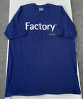Vintage Factory Records T Shirt 2XL XXL Blue Joy Division New Order 90s Punk USA