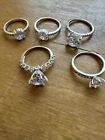 Lots Of Women's Ring Sterling Silver .925 Ring Cubic Zirconia  CZ size 7 &8