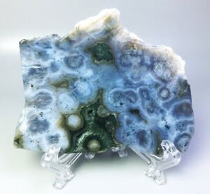 Best Natural Polished Ocean Jasper Agate Quartz Crystal Slice Stone Reiki Stand