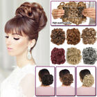 100% Real THICK Curly Chignon Messy Bun Updo Cover Clip in Hair Piece Extensions