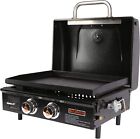 QuliMetal Portable Table Top Griddle,22 Inch 2-Burner Propane Gas Flat Top Grill
