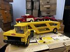 Vintage Mighty Tonka Car carrier 1967 w 3 vehicles in played w condition # 2990