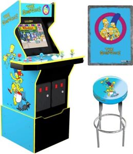 Arcade1Up The Simpsons Arcade with Stool, Riser, & Tin Wall Sign BRAND NEW