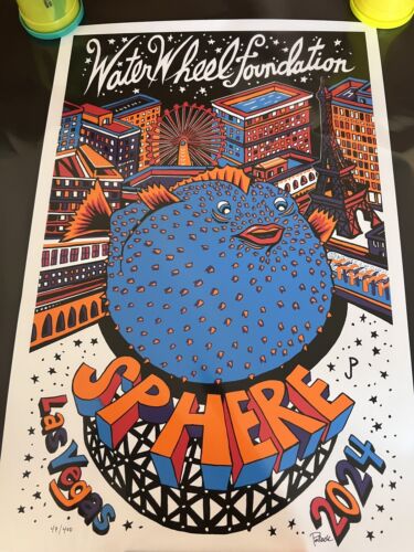 Phish Poster Sphere Jim Pollock  Waterwheel Print XXX/400 Las Vegas 2024