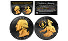 1976 BLACK RUTHENIUM Bicentennial US Quarter Coin w/ 24K GOLD features 2-Sided