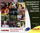 Public Domain Classic Movies Collection -100 classic movies - USB