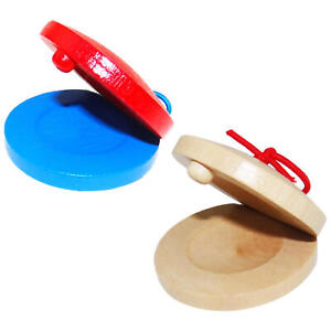 Wooden Castanets Kids Funny Hand Castanets Spanish Hand Percussion Instruments