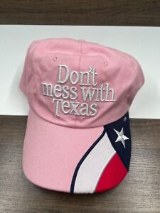 Pink Dont Mess With Texas Flag Hat Cap Adjustable Strap Back By Rock Point Girls