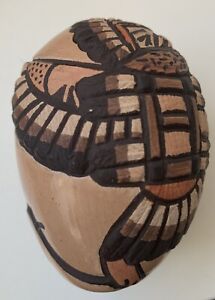 Vintage  'HOPI' Carved Dancing Eagle Kachina 'Egg Seed Pot’ SGN ‘CARLA NAMPEYO’