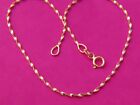 Solid 14K Yellow Gold Twisted Omega Necklace Chain Real 14kt gold Necklace