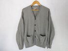 LL Bean Cardigan Sweater Men's Size Large Cotton Cashmere Gray