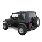 Jeep Soft Top for 88-95 Wrangler YJ w/Tinted Windows in Black Denim (For: Jeep Wrangler Sahara)
