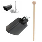 (4in)Cow Bell Drum Set Metal Cowbell With Stick Noise Maker Hand Percussion
