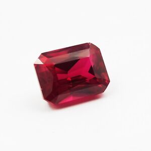 Natural Bloody Red Ruby CERTIFIED 7.2 Ct Emerald Cut Loose Gemstone Earring Size