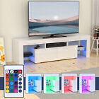 High Gloss LED TV Stand Cabinet for 65 inch TV Entertainment Center w/ 2 Drawers