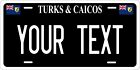 Turks and Caicos Black License Plate Personalized Custom Car Bike Motorcycle