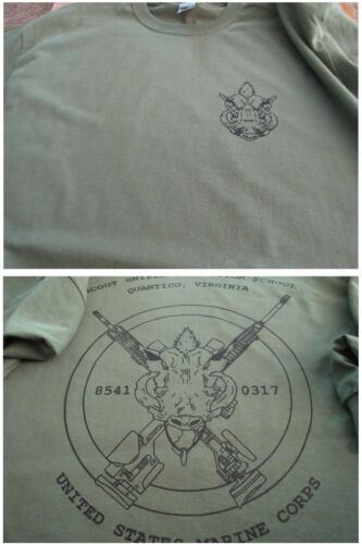 SCOUT SNIPER US Marine Corps Quantico School Silk-Screened  T-Shirt XL