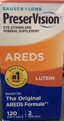 PreserVision Areds Lutein Eye Vitamin  & Mineral - 120 Soft Gels Exp.08/24+ (K8)