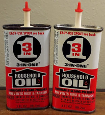 New ListingVintage 3-in-1 Household Oil Can 3oz. Oiler Lubricant Partially Full Lot of 2