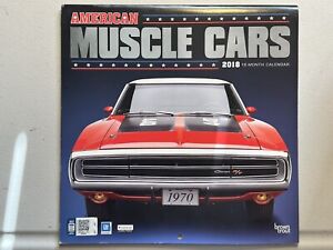 2018 AMERICAN MUSCLE CARS 18 MONTH WALL CALENDAR UNUSED DODGE CHEVY FORD MERCURY