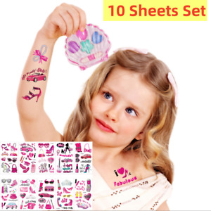 10 Sheets/Set Kids Birthday Party Temporary Tattoo Stickers Waterproof Body Art